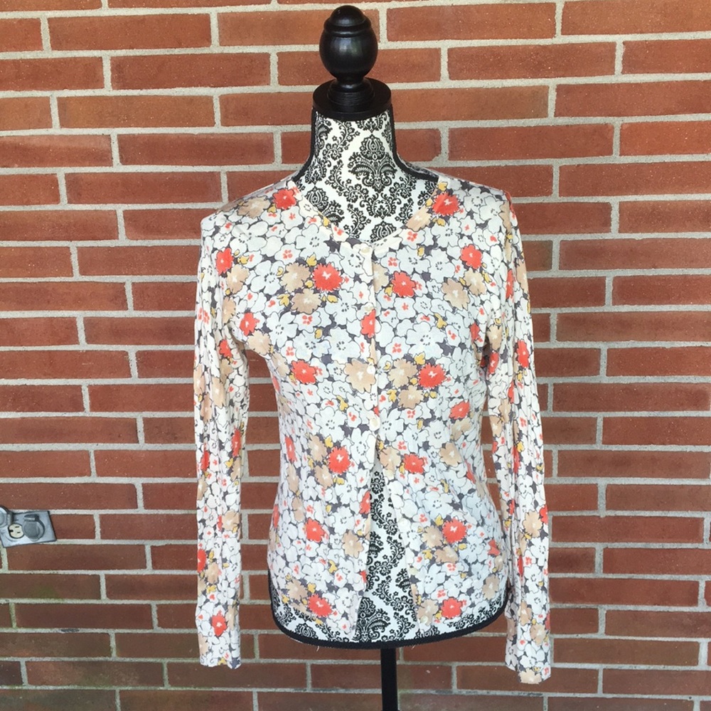 Ann Taylor LOFT Floral Cardigan S